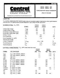 Datasheet 2N6430 manufacturer Central